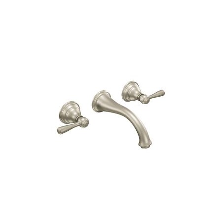 Moen Brushed Nickel Two-Handle Wall Mount Bathroom Faucet T6107BN